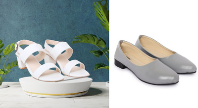 Todhwear Women Heels(Grey, White , 5)