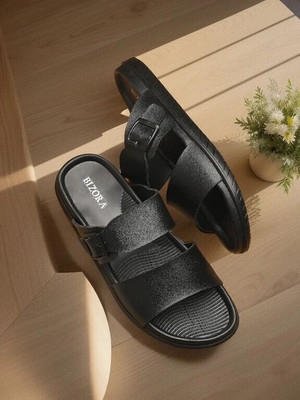 BIZORA Men Sandals(Black , 6)