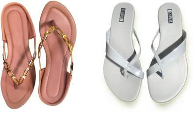 Nicesteps Women Flats(Grey, Brown , 6)