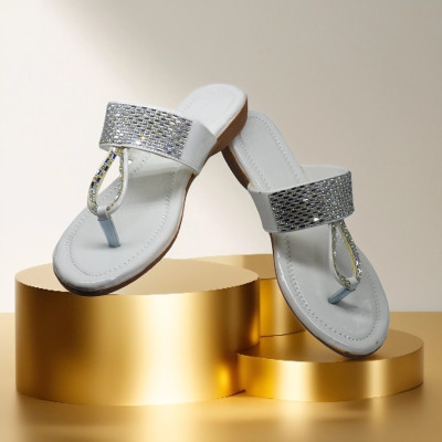 Dream Makers Women Flats(White , 7)