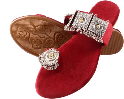 ATL Women Flats(Red , 6)