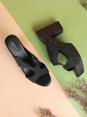 MOCHI Women Heels(Black , 7)