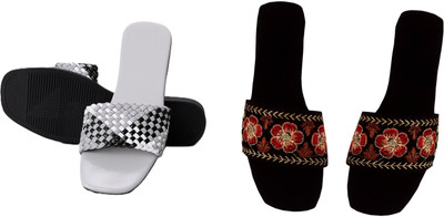 Dualstep Women Flats(Grey, Black , 9)