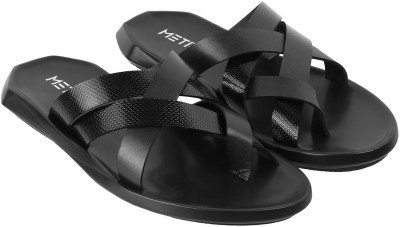 METRO Men Sandals(Black , 6)