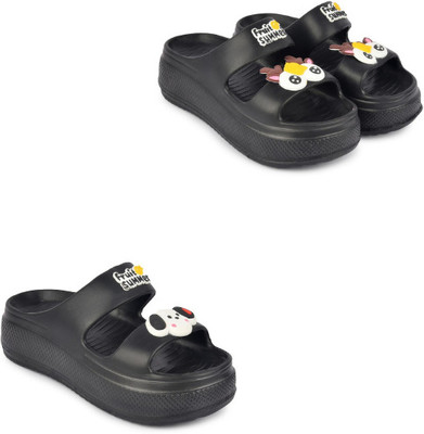 strivox Women Flats(Black, Black , 4)