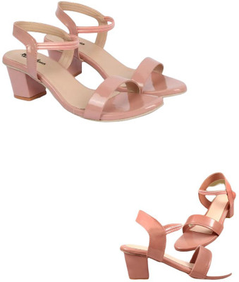 Goraiya Women Heels(Pink, Pink , 5)