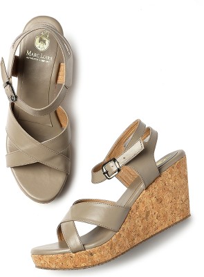 Marc Loire Women Wedges(Khaki , 8)