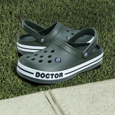 DOCTOR EXTRA SOFT Ultra Soft Casual Clogs/Sandals with Adjustable Back Strap for Gents/Boys D-502 Men Clogs(Green , 7)