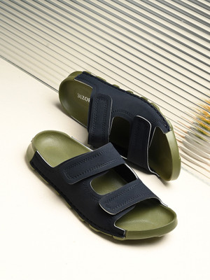 BIZORA Men Sandals(Green, Blue , 10)