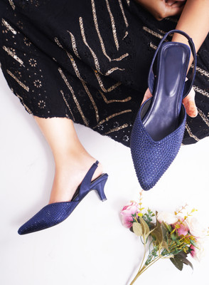 Froh Feet Women Heels(Blue , 6)