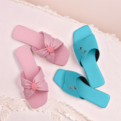SAYERA Women Flats(Pink, Blue , 8)