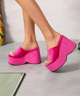 UUNDA Fashion Women Wedges(Pink , 4)