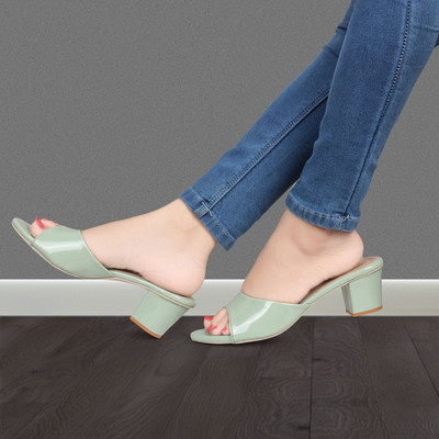 Picktoes SC-R-374 Lightweight Comfort Summer Trendy Premium Stylish Party disigin Women Heels(Green, Beige , 3)