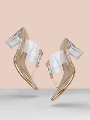 Inc.5 Casual Round Toe Heel Sandals Women Heels(Beige , 5)