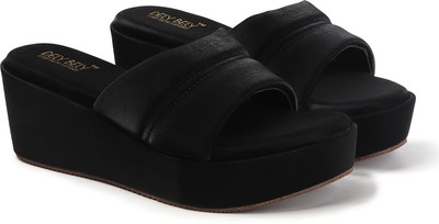 DELY BELY Women Wedges(Black , 3)