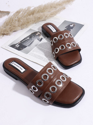 The White Pole Women Flats(Tan , 4)