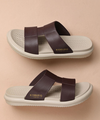 Koburg Monaco Sandal | Comfortable | Lightweight | Slide extra soft |Stylish KF-474 Women Flats(Brown, Beige , 7)
