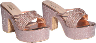 Magic Footwear Women Heels(Purple , 3)