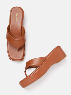 NAUTICA Women Heels(Brown , 7)