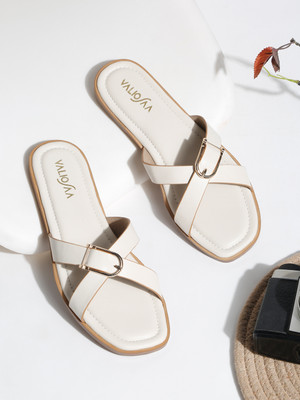 VALIOSAA Women Flats(Off White , 5)