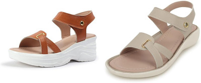 Persome Women Wedges(Multicolor , 7)