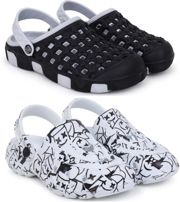 Kapani Fashion Men Clogs(Grey, White , 7)