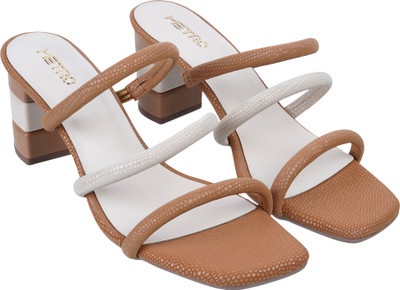 METRO Women Heels(Tan , 4)