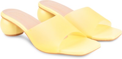 Froh Feet Women Heels(Yellow , 4)