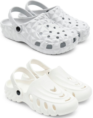 Golf Men Clogs(Grey, White , 9)
