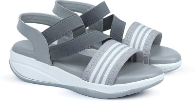 EVOLTAR Women Wedges(Grey, White , 3)