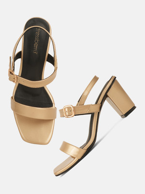 Dressberry Women Heels(Gold , 5)
