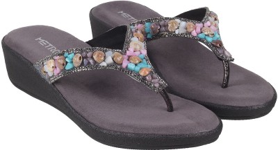 METRO Women Wedges(Grey , 8)