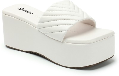 Smartoo Women Wedges(White , 4)