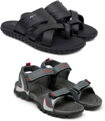 asian Men Sports Sandals(Black , 9)