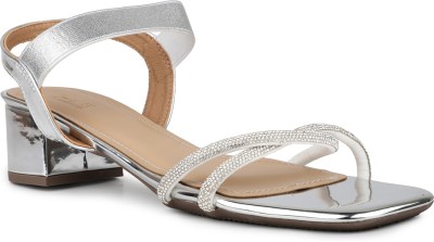 Inc.5 Women Heels(Silver , 8)