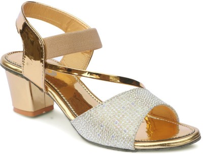 Zuliet Collection Women Heels(Gold , 6)