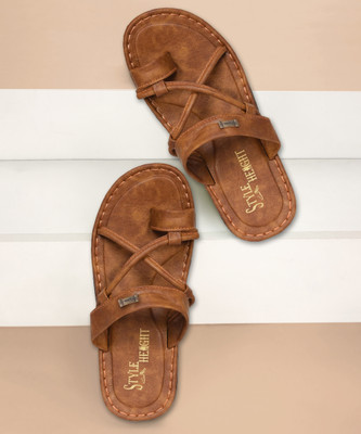 STYLE HEIGHT Men Sandals(Tan , 6)