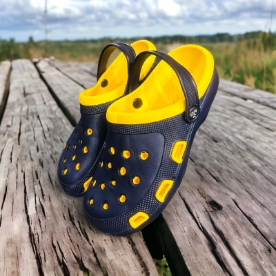 ASRON Men Clogs(Blue, Yellow , 2)