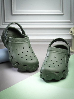 BERSACHE Men Clogs(Green , 10)