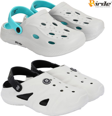 Birde Men Clogs(Grey, White , 9)
