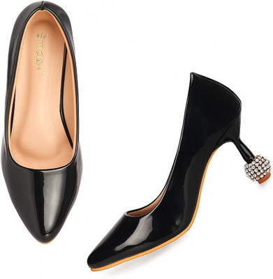 SIMPLEX Women Heels(Black , 5)