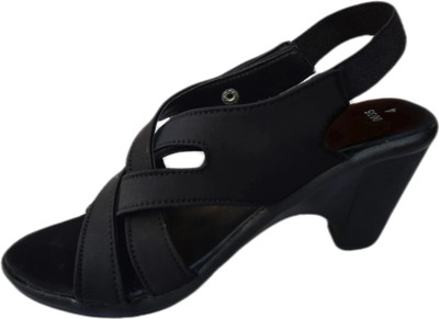 Flowers Life Women Heels(Black , 5)