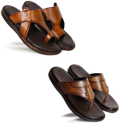 Walkivo Men Sandals(Tan, Tan , 7)