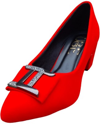 Odds And Ends Women Heels(Red, Black , 5)