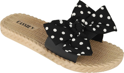 Cassiey Slipper Solid Open Toe Flats Black Flats Sandal Black Women Flats(Black, Brown , 5)