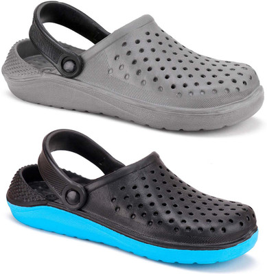 World Wear Footwear Men Sandals(Grey, Black , 8)