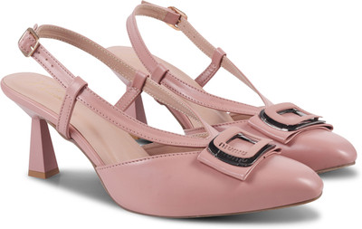 jm looks Women Heels(Pink, Beige , 6)