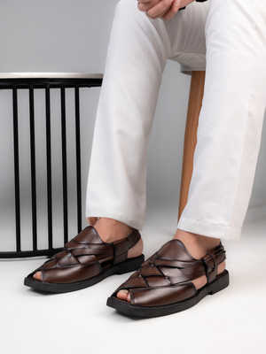 House of Pataudi Men Sandals(Brown , 7)