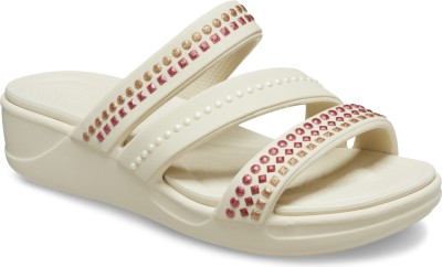 CROCS Crocs Boca Gems Strap Women Wedges(Beige , 9 UK/India)