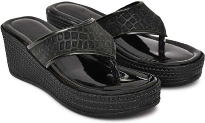 Shozie Women Wedges(Black , 4)
